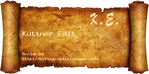 Kuttner Edit névjegykártya